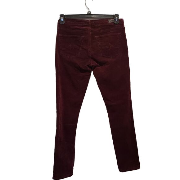 AG Adriano Goldschmied the Stilt Cigarette Leg Skinny Pants 28R Burgundy Stretch - Picture 6 of 11